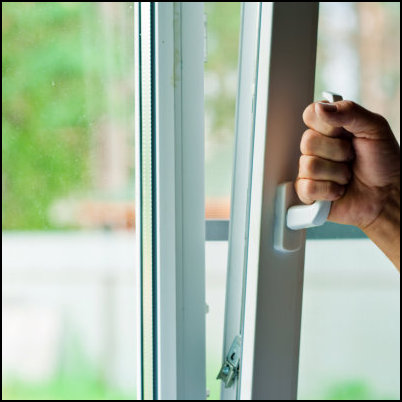 Close-up of a newly fitted window being opened